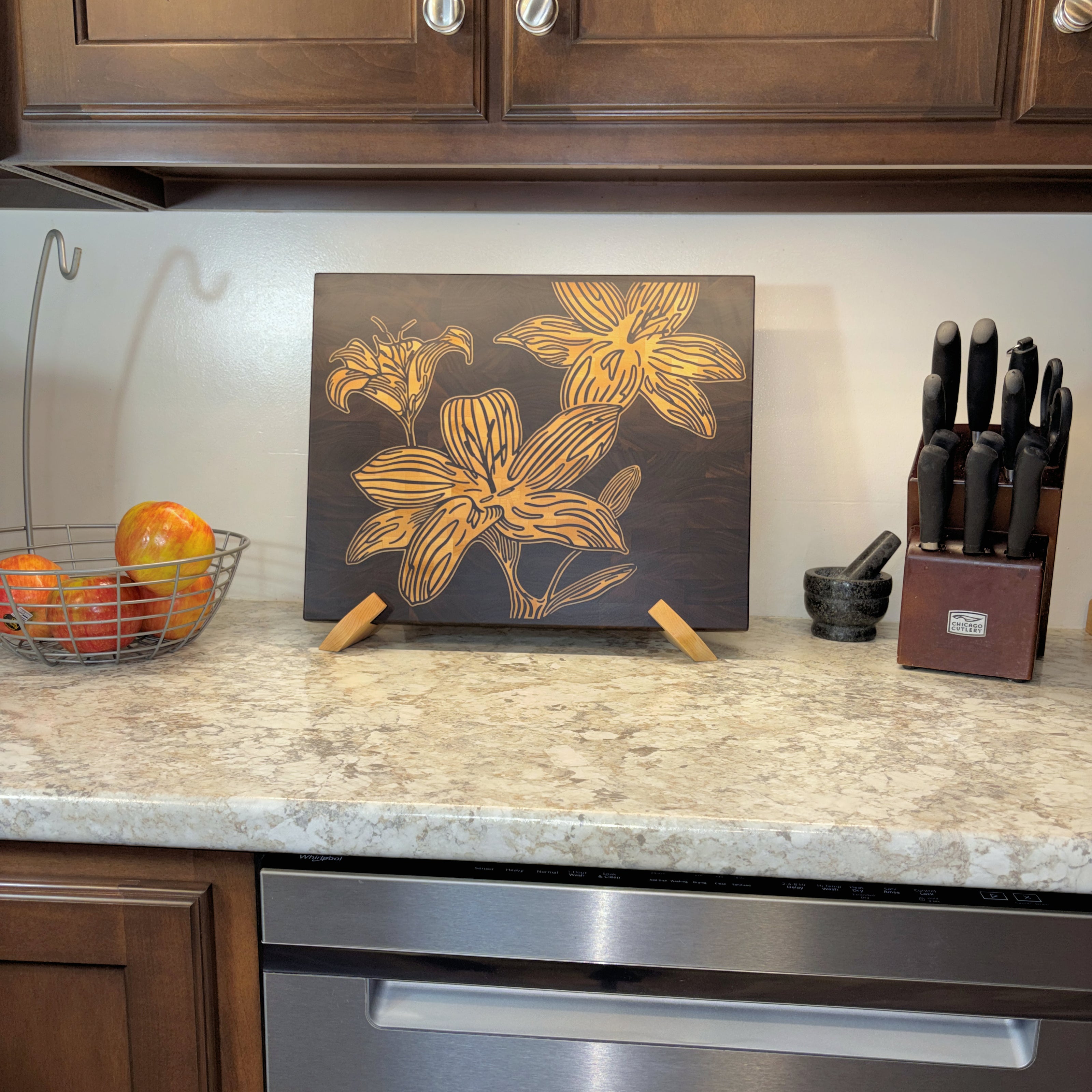 Lilies on Walnut