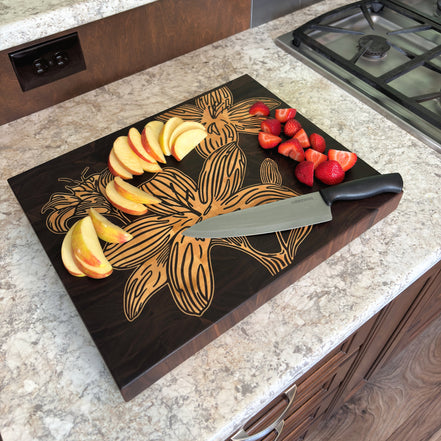Lilies on Walnut