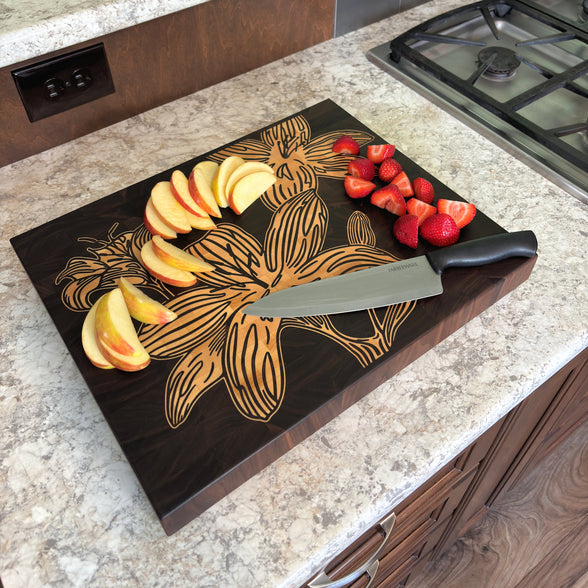 Lilies on Walnut