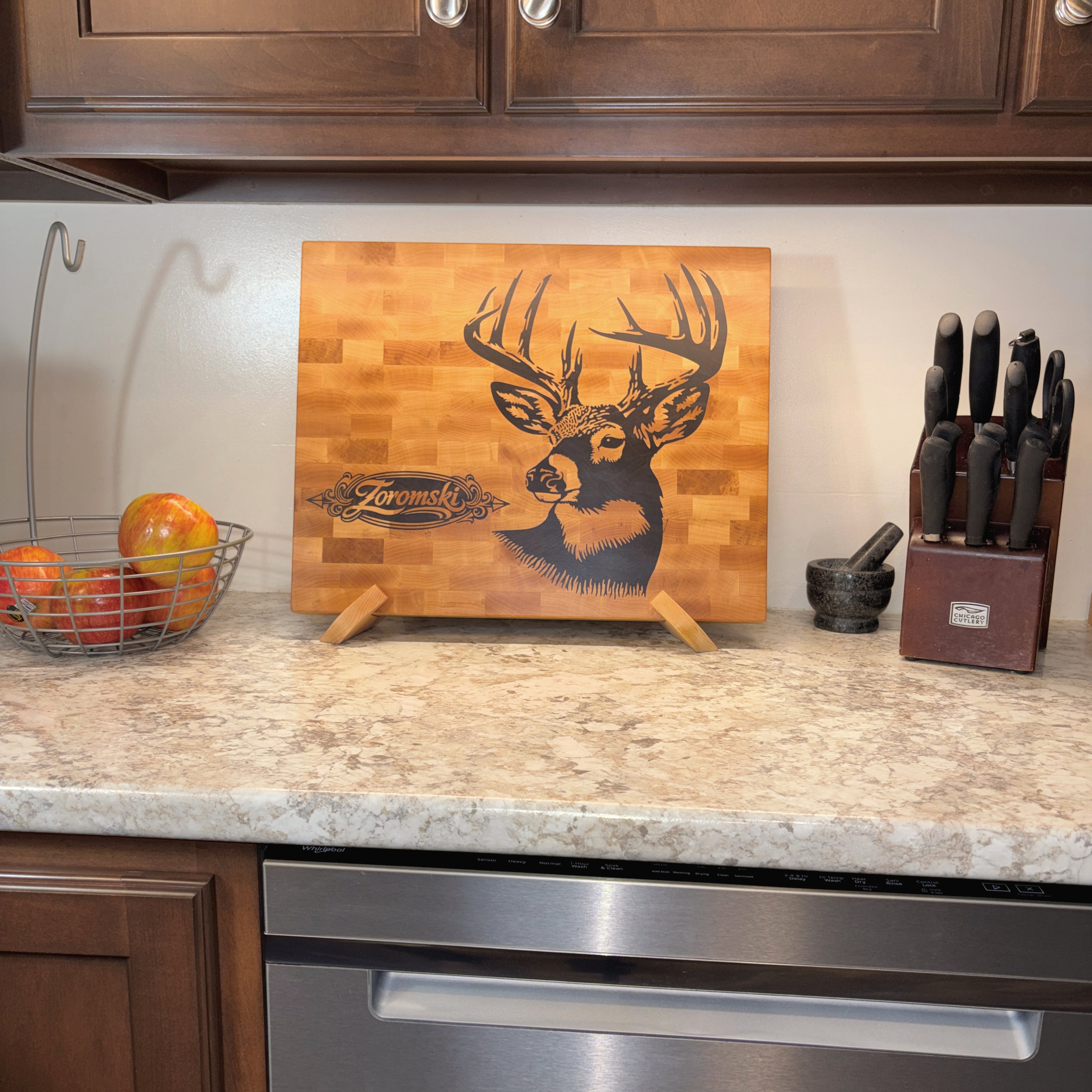 Whitetail Buck on Maple With Personalization