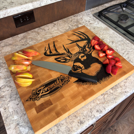 Whitetail Buck on Maple With Personalization